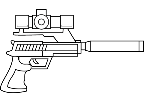 Sniper Gun Coloring Page